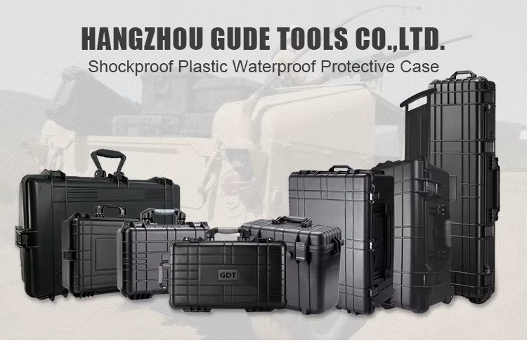 GD5007 Waterproof Tool Csae Various Compartment Plastic Hard Shell Stackable Trolley Toolbox With Wheels