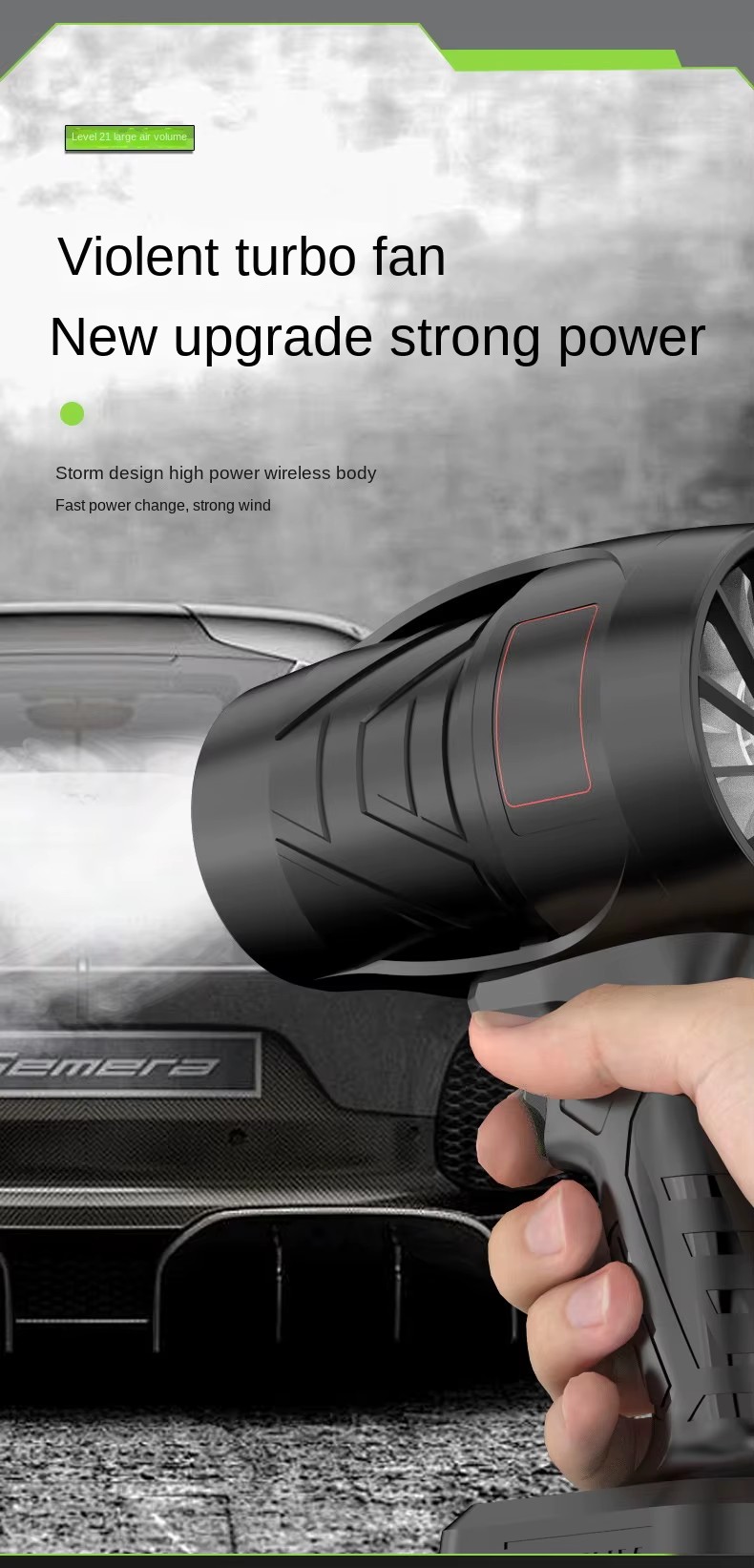 Portable 32000RPM Electric Compressed Air Duster Blower Gun Industrial Grade Wireless Handheld Rechargeable Fan Battery Powered