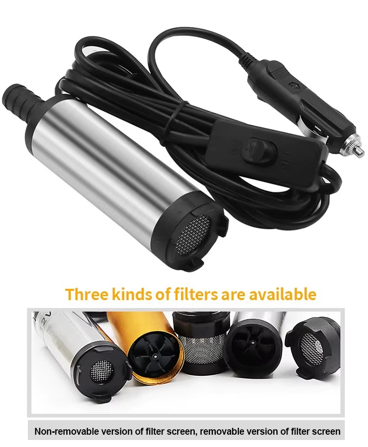 12V DC 38mm Mini Diesel Fuel Water Oil Car Camping fishing Submersible Transfer Pump