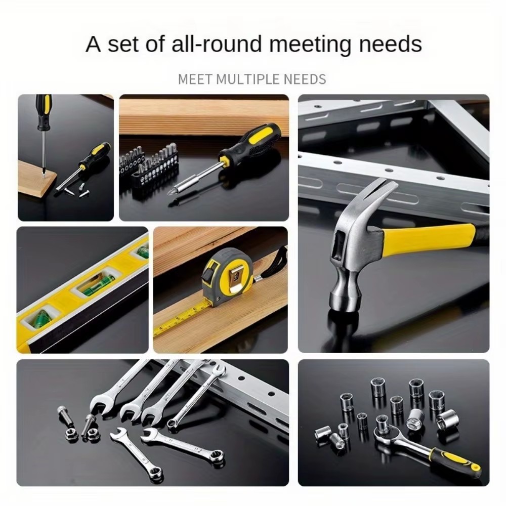 Home Multi-Functional Tool Box 118 PCS Set with Pliers Screwdrivers & More-Hardware Tools for Woodworking and Auto Repair