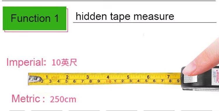 4 in 1 Black Electronic Horizontal Vertical Stainless Steel Auto Lazer Line Digital Measurement Tape