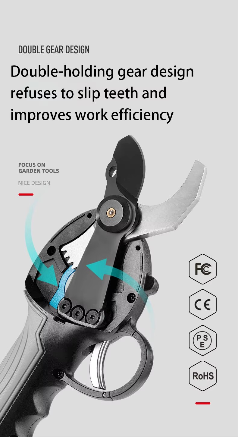 Professional Cordless Garden Electric Scissors Tree Branch Pruner Lithium Battery Steel Shear Machine for Plant Pruning