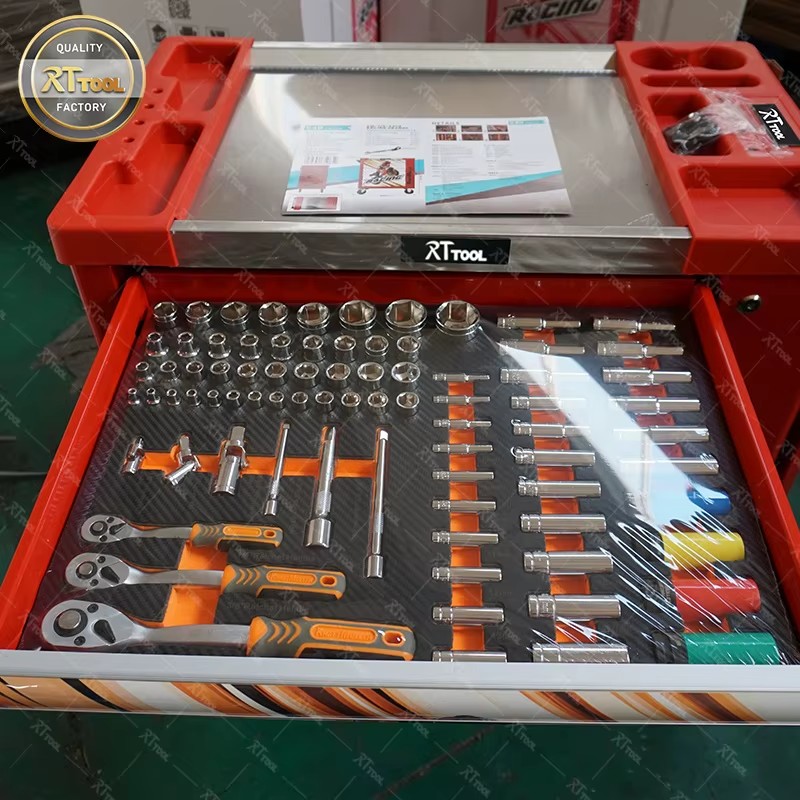 540 Pcs Tool Sets Stainless Steel Tool Chest 7 Drawers Tool Cabinet Cart Trolley Torque Wrench