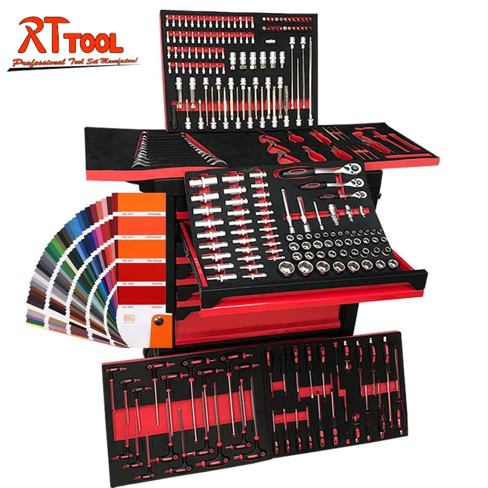 250pcs Professional All Kind of Tools with Tool Cabinet, Workshop Trolley Cabinet