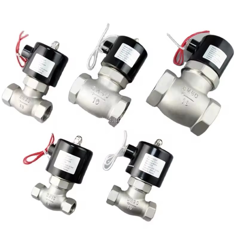 24V 180 Degree Steam Valve Solenoid Stainless Steel 1/2'' 1'' Oil Hot Water Stainless Steel Brass
