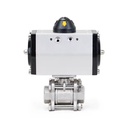 DQ 304 Stainless Steel Pneumatic Water Flow Control Pneumatic Ball Valve Pneumatic three-piece ball valve