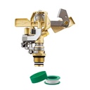 Metal Impulse Sprinkler Head for Irrigation with One Tape