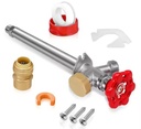 Lead Free Frost Free Anti-Siphon Sillcock Valve, Multi-Turn Push to Connect 3/4" Hose X 1/2" MIP/Sweat, Brass Anti-Freezing Tap
