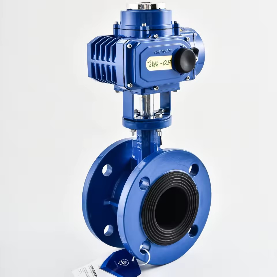 Factory Direct Electric Actuated Butterfly Valve DN50 DN80 DN100 24V 220V On/Off Regulating Cast Iron Flange Connection EPDM