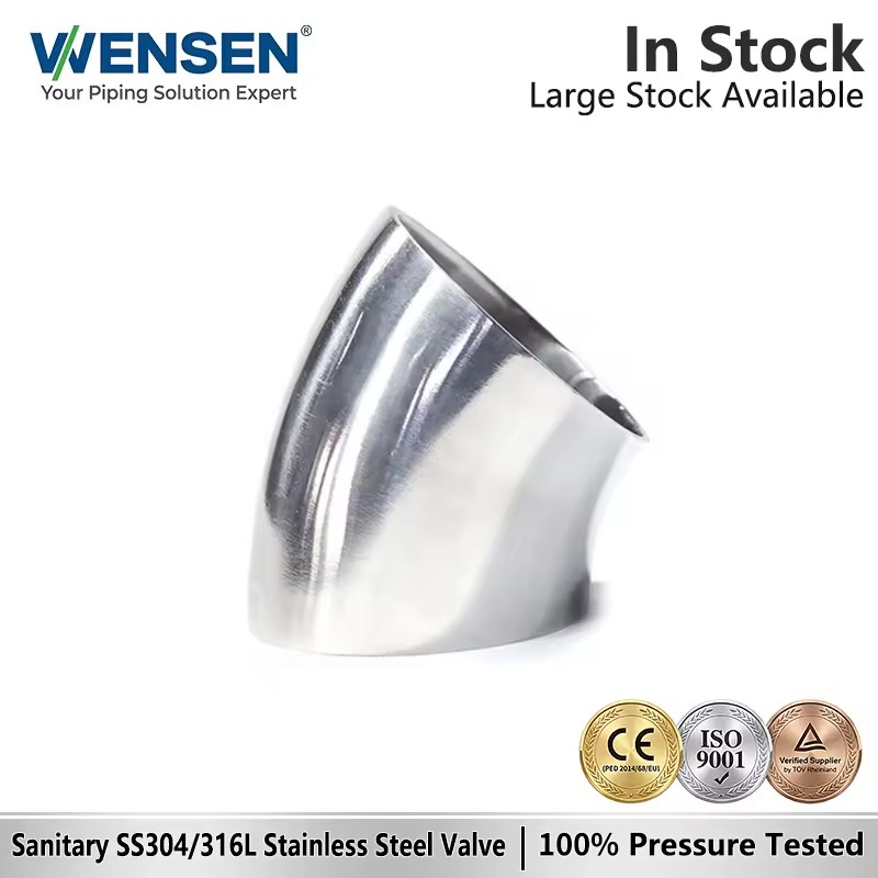45 Degree Sanitary Weld Elbow Stainless Steel 304/316L Food Grade for Dairy Pipe