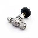 Stainless Steel 6000 Psi Instrumentation Straight Ferrule Compression Integral Bonnet Needle Valve OD 1/2