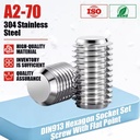 Hexagon Socket Set Screws with Flat Point DIN913 304 Stainless Steel A2-70 Allen Headless Grub Screws M3-M8