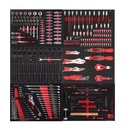 284 PCS Professional Auto Repairing Tools in Red EVA Foam Tray for Tool Trolley Automotive Repair Tools Garage Equipment