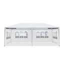 10X20 Outdoor Wedding Party Tent 4 Removable Sidewalls Polyester Waterproof Canopy White Gazebo Aluminum Frame Quick-Opening