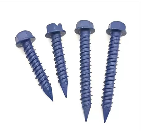 Ruspert Coating 1/4 3/16 Inch Hex Washer Head Blue Tip Tapcon Concrete Screw