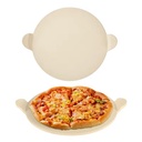 13 Inch Pizza Stone with Easy-Grip Handles Durable Ceramic Pizza Stone with Handles Heat Resistant for Oven, Grill & Outdoor BBQ