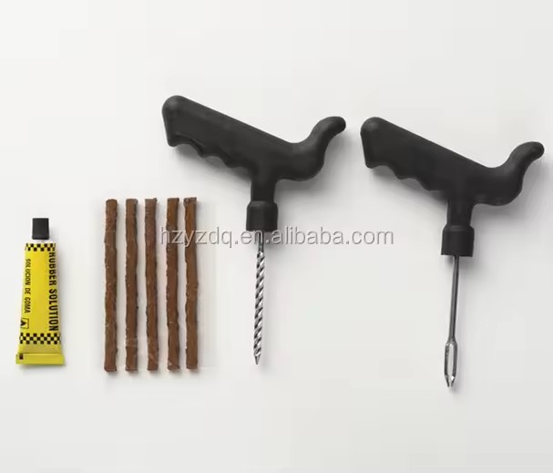 Portable DIY Car Tire Plug Kit with 8-Piece Tools for Quick Puncture Repair