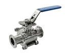 Carbon Steel Sanitary Non Retention 3 Pc Manual Ball Valve 200 psi Tri Clamp ISO/DIN Compatible OEM Sanying SYBV-1106 FPM