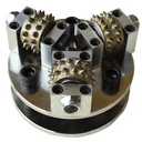 5Inch 125mm Double Layer 3 Rollers Rotary Bush Hammer Plate Diamond Abrasive Tool for Grinding Concrete and Stone Granite Marble