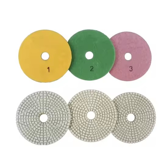 100mm Wet Use 3 Steps Diamond Polishing Pads for Marble Granite and Quartz Stone