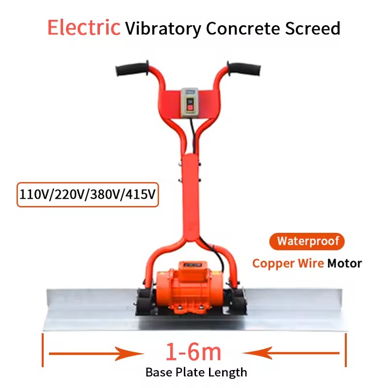 Electric Gasoline Concrete Vibrator Cement Vibratory Leveling Trowel Concrete Surface Smooth Finish Aluminium Alloy Screed Board