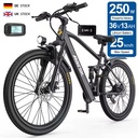 Aairsk Electric City Bike 26 Inch 250W Motor 13Ah Lithium Battery Ebike Full Suspension Ebike for Adult Electric Bicycle