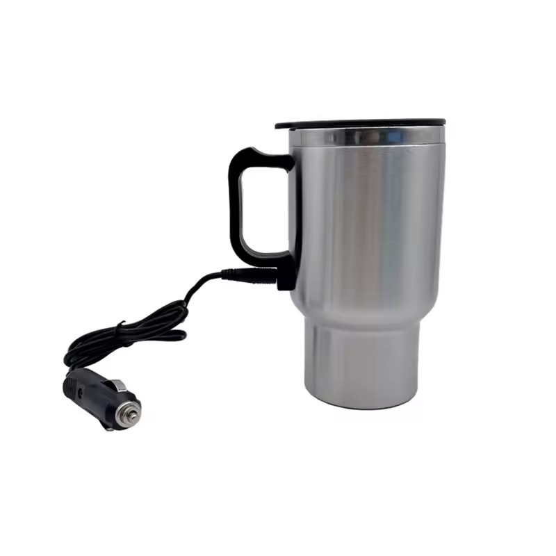 450ML 12V Smart Heating Travel Mug Stainless Steel Electric Water Kettle for Car Coffee Thermos Bottle for Vehicle Tumbling