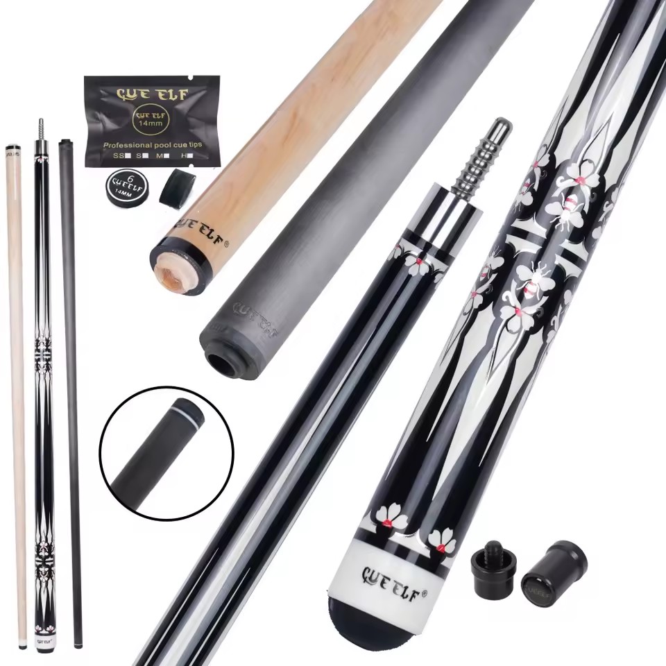 For Modern Carbon Fiber and Maple Dual Shaft Pool Carom Cue Sticks with Radial Pin Joint