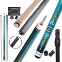 Blue Alternating Carbon Fiber and Maple Dual Shaft Carom Cue Carom Cue Sticks with Radial Pin Joint