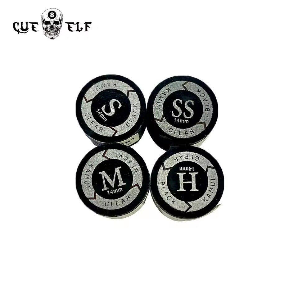 Cueelf Hotsale 14mm SS/S/M/H Clear Billiard Pool Cue Tip Clear Tips 9Layers