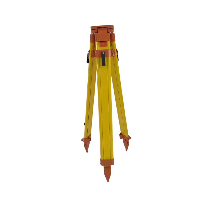 High Quality Yellow Survey Tripod with Wooden/Aluminum Alloy for Topography Equipment Total Station & Auto Level 4Pcs/Pack