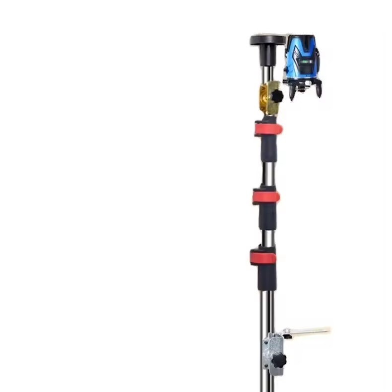 Industrial Grade 4-meter Telescopic Measuring and Leveling Support Rod OEM Customized Stainless Steel for External Measurement