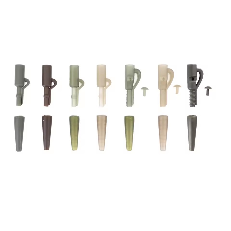 Hirisi Carp Fishing Safety Lead Clips and Tail Rubber for Carp Fishing Rigs M12 Carp Fishing Accessories 12 Sets Per Pack