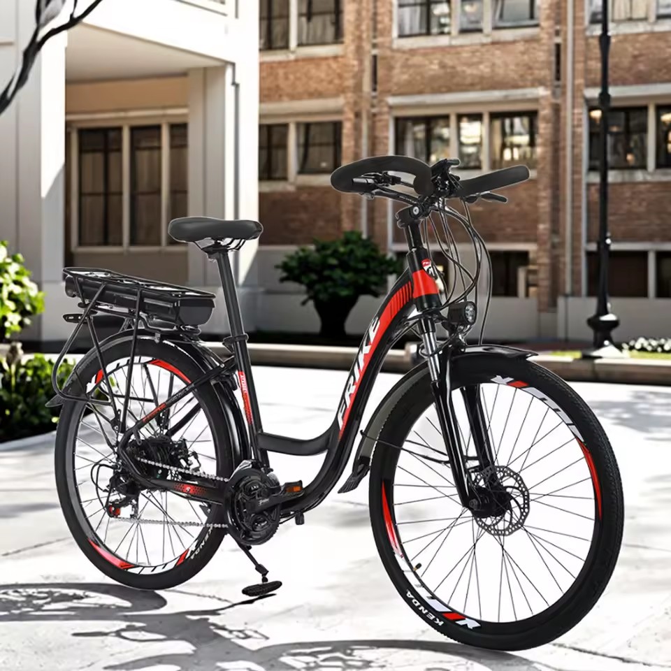 FRIKE City Ladies Electric Mountain Bicycle Lithium Batteries Long Range Ebike for Adult 1000W With Reply Very Qui Ckly