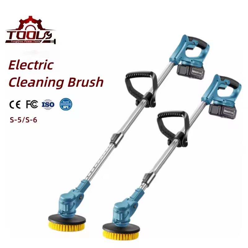 6-in-1 Electric Spin Scrubber Cordless Cleaning Brush with Telescopic Long Handle Shower Scrubber for Bathroom, Kitchen & Gutter