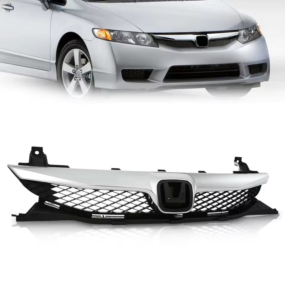 OEM for Honda for Civic 2009-2011 Chrome Front Grille HO1200198 71121SNAA50 Textured Black Upgrade Auto Accessory New Front Bump