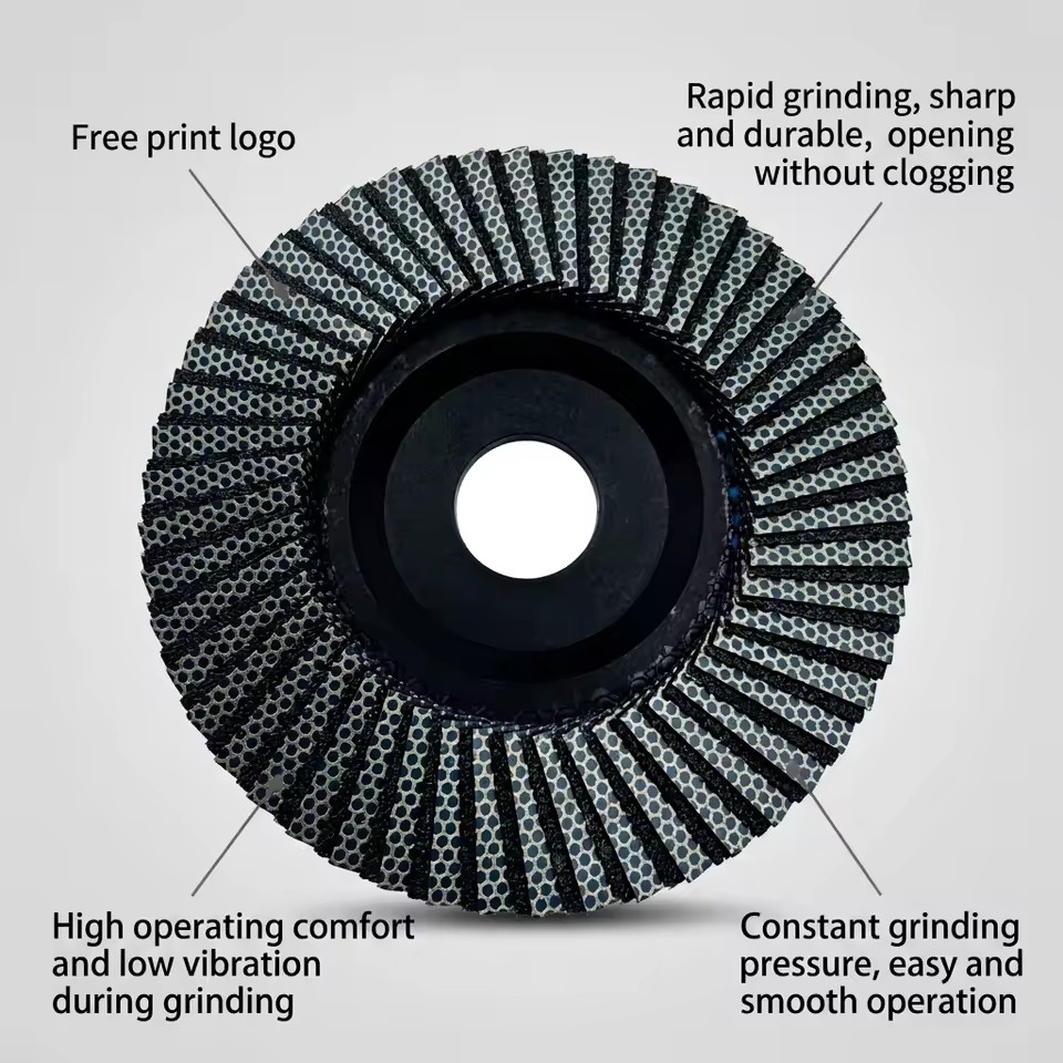 Hybrid Ceramic Vitrified Diamond Flap Wheel Flexible Disc 115mm Coated Flap Disc for Granite Grinding Marble Tile Edge Grinding