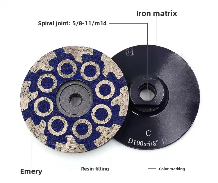 4 Inch/100mm Resin Filled Diamond Grinding Disc Granite Marble Stone Cup Wheel Abrasive Tools