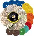 4 Inch Wet Diamond Resin Polishing Pads 7 Steps Flexible for Granite Marble Stone & Quartz-Custom OEM Supported