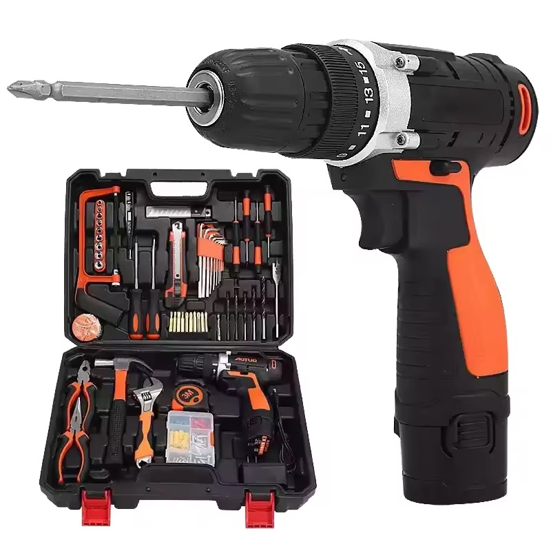 12V Rechargeable Lithium Battery Home Multifunctional Cordless Power Screwdriver Set Electric Impact Drill for Industrial DIY
