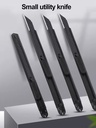 Jialin Mini 9mm Metal Utility Knife - Black Electroplated Snap-Off Blade Box Cutter for Precision Paper Trimming