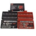 46-Pieces 1/4 Inch Drive Socket Ratchet Wrench Set Metric Bit Socket Extension Bar Hand Tools Case Pack