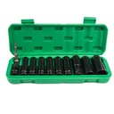 11 PCS Hex Socket Set for Impact Wrench Air Gun Pneumatic Wrench CR-V Steel Automotive Repair Heavy Duty Mechanic Tool