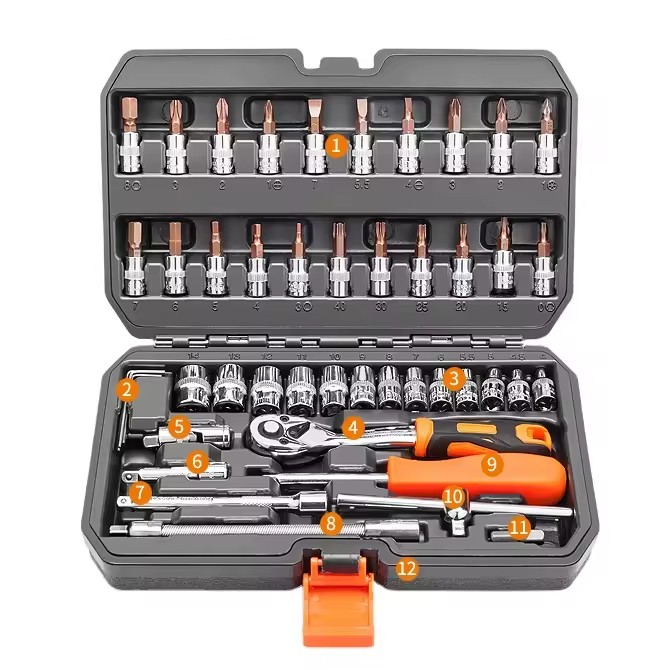 46pcs Impact Socket Sets Cheap Bulk Wholesale 1/2 Inch Europe 3/8 Inch Drive Impact Socket Set