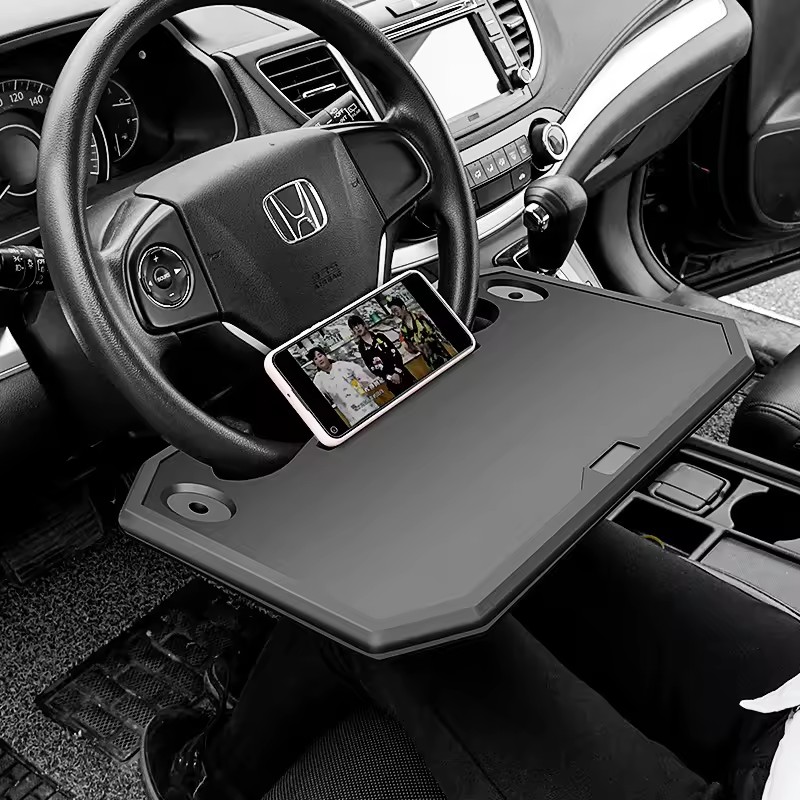 QY Multifunctional ABS Car Steering Wheel Table Universal Vehicle Steering Mount Laptop Stand with