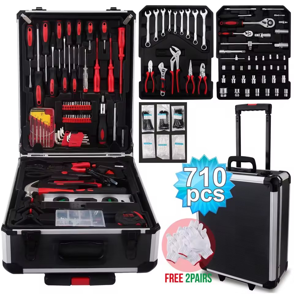 Aluminum Trolley Box Tools Manufacturer New 710pcs Mechanic Tool Set