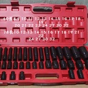 35-Piece Small Air Gun Socket 1/2-Inch Heavy-Duty Thickened Lengthened Screwdriver Hexagon Socket Set Automotive Repair Metal