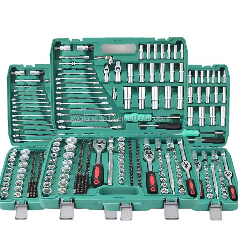 Professional 216 Pcs Carbon Steel Hand CR-V OEM Combination Car Repair Toolbox Set Ratchet Wrench Portable Durable Easy-to-Use