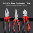 Industrial DIY Pliers Set | Combination Long Nose & Diagonal Cutting Pliers with Premium Steel Build and Plastic Handles