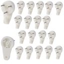 Panpal Medium-Size 30mm White ABS Drywall Picture Hanger Hooks with 3 Pins 1.3/16 Inch